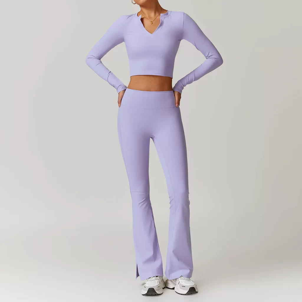 Custom Women High Waist Workout Yoga Flare Leggings wholesale womens activewear