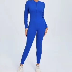 Athletic Backless Rompers Long Sleeve Workout Gym Bodysuit