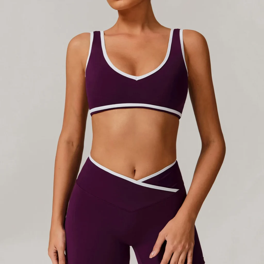 Women Customized Athletic Bra Contrast Color Sports Bra personalised workout clothes