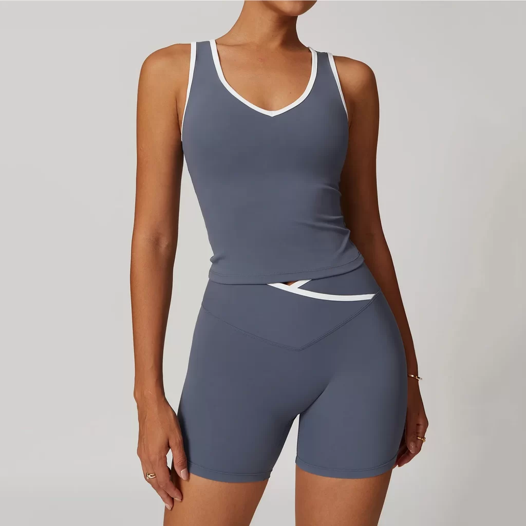 wholesale womens activewear Women Athletic Tank Top Contrast Color Basic Cami Top