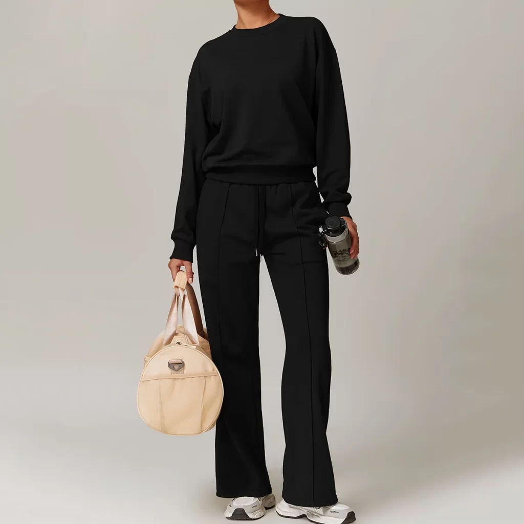 Long Sleeve Shirts Women Wholesale Crew Neck Pullover Top fitness apparel manufacturers