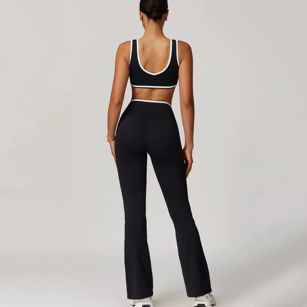 Workout Crossover V Waist Yoga Flare Leggings for Women private label activewear
