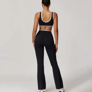 Workout Crossover V Waist Yoga Flare Leggings for Women private label activewear