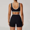 fitness apparel manufacturers Women Customized Athletic Bra Contrast Color Sports Bra