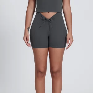 Elite Collection-V Elastic Waistband Fitness Shorts for Women