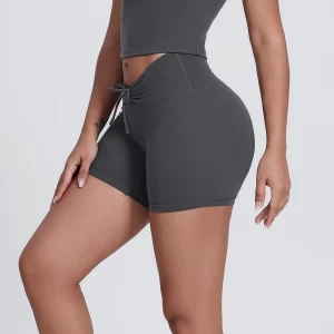 Elite Collection-V Elastic Waistband Fitness Shorts for Women