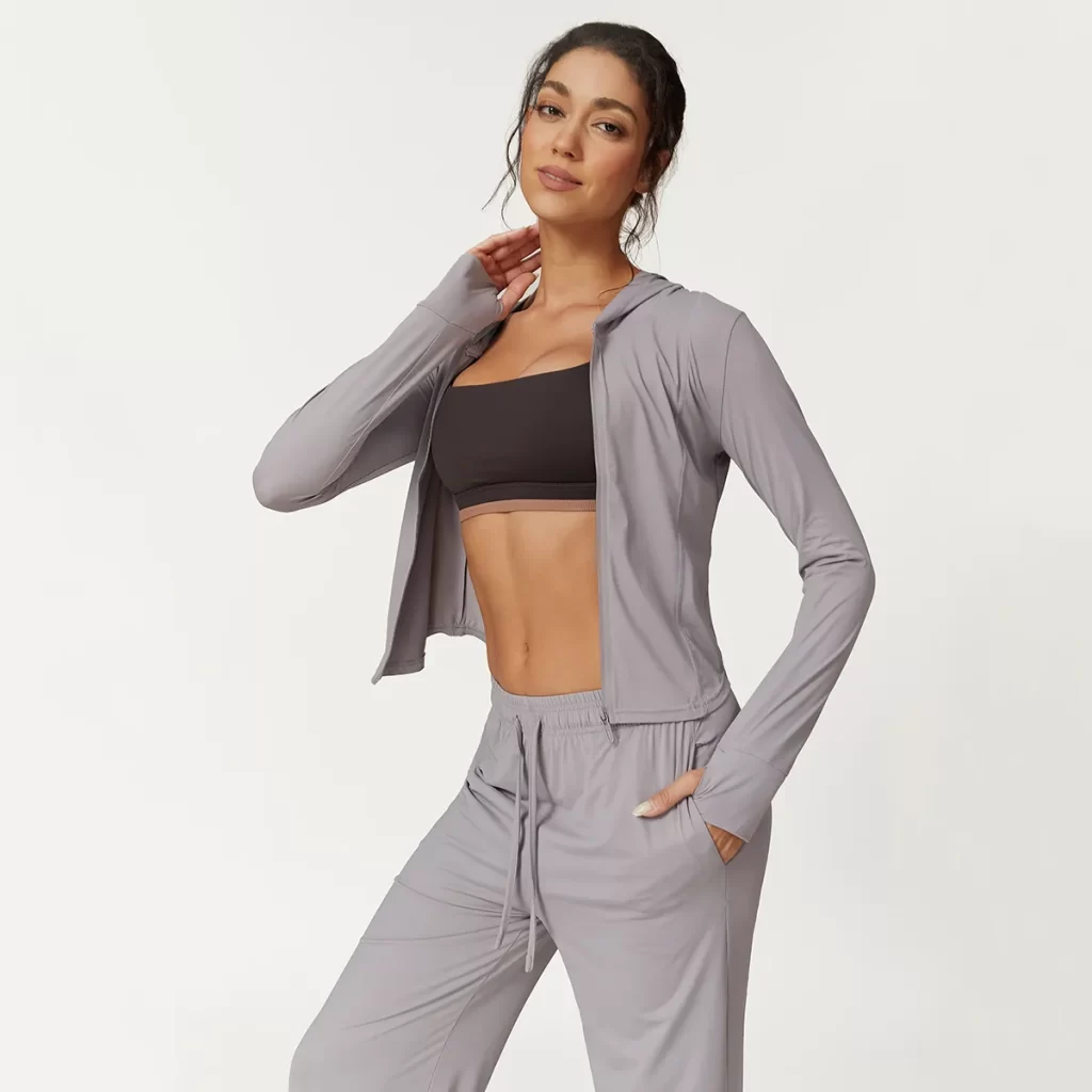 Women's Lightweight Athletic Jacket Slim Fit With Thumb Holes