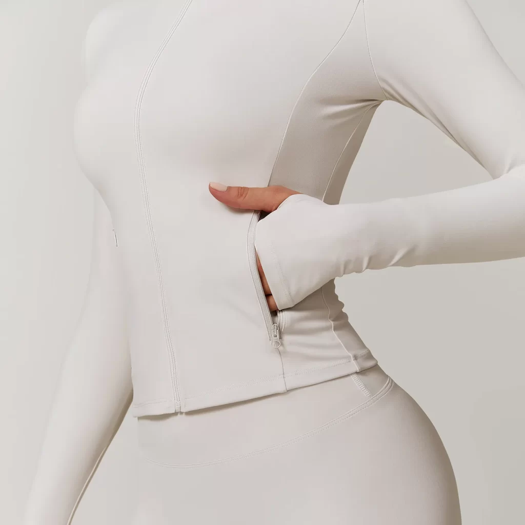 Private Label Women's Clothing Athletic Full Zip Workout Jacket