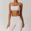 Workout Double Layer Bra Spaghetti Strap Halter Sports Bra