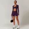 Seamless Wholesale Clothing Cropped Zip Up Workout Jacket athletic wear suppliers