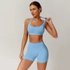 Halter Sports Bra Seamless Workout Padded Crop Tops women's workout wear exercise clothing