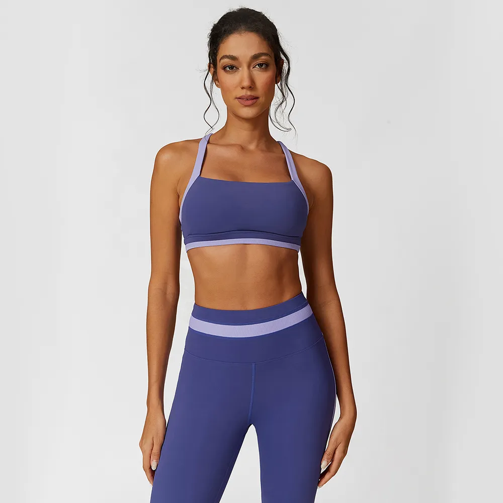 Contrasting Colors Sports Fitness Bra Spark Gym Apparel