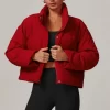 Women's Crop Short Jacket Cropped Lightweight Puffer Coat plus workout sets wholesale gym clothes spark gym