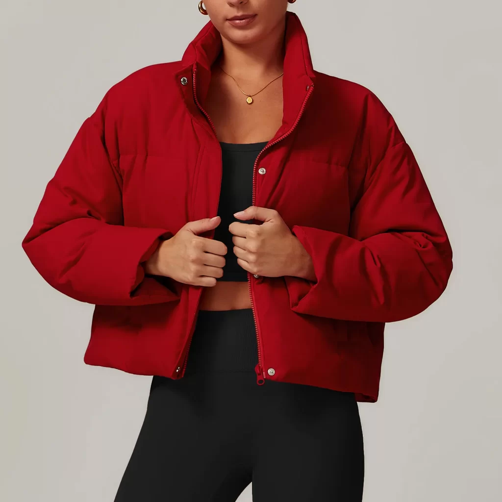 Women's Crop Short Jacket Cropped Lightweight Puffer Coat plus workout sets wholesale gym clothes spark gym