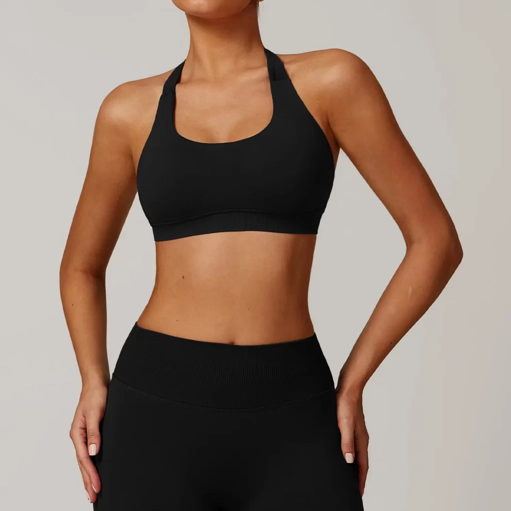 Halter Sports Bra Seamless Workout Padded Crop Tops women's workout wear exercise clothing