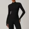 Seamless Wholesale Clothing Cropped Zip Up Workout Jacket athletic wear suppliers