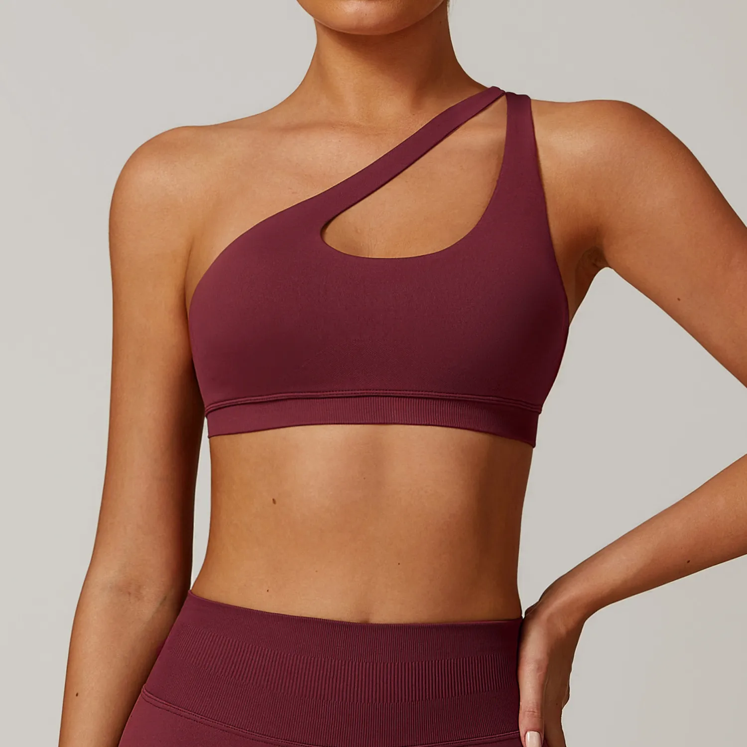 Shoulder Sports Bra Seamless Workout Crop Tank Tops customized sports bras yoga clothing suppliers