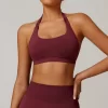 Halter Sports Bra Seamless Workout Padded Crop Tops women's workout wear exercise clothing