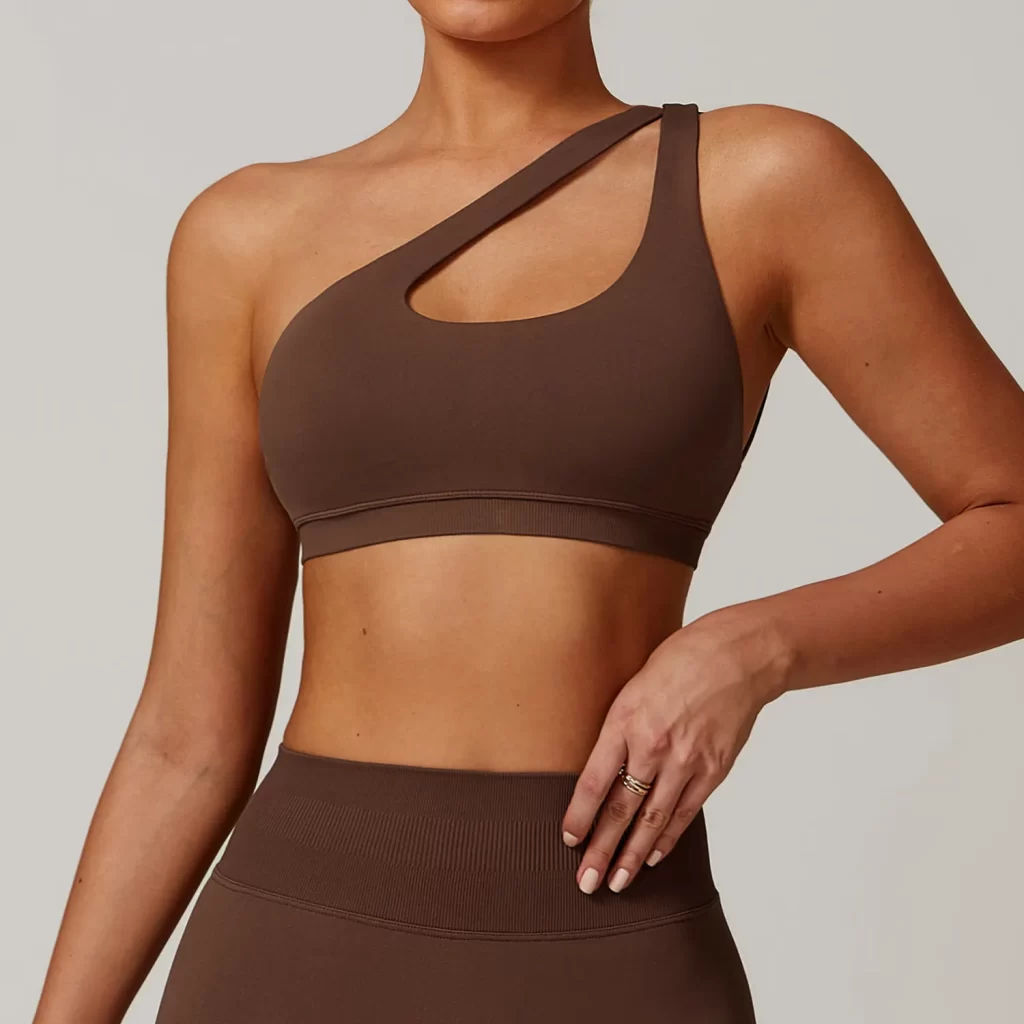 Shoulder Sports Bra Seamless Workout Crop Tank Tops customized sports bras yoga clothing suppliers