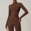 Seamless Wholesale Clothing Cropped Zip Up Workout Jacket athletic wear suppliers