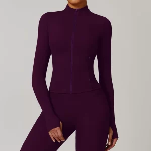 Private Label Women's Clothing Athletic Full Zip Workout Jacket