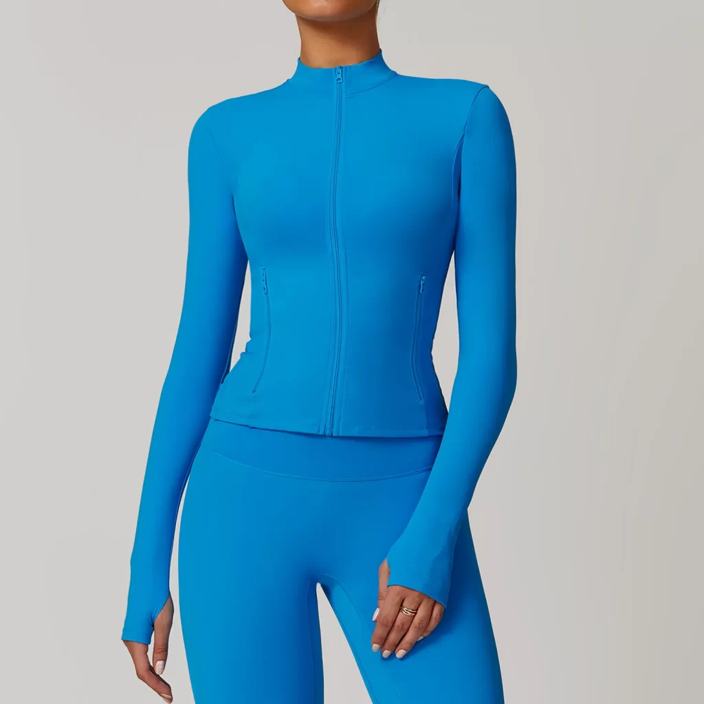 Private Label Women's Clothing Athletic Full Zip Workout Jacket