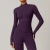 Seamless Wholesale Clothing Cropped Zip Up Workout Jacket athletic wear suppliers