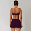 Workout Double Layer Bra Spaghetti Strap Halter Sports Bra