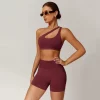 Shoulder Sports Bra Seamless Workout Crop Tank Tops customized sports bras yoga clothing suppliers