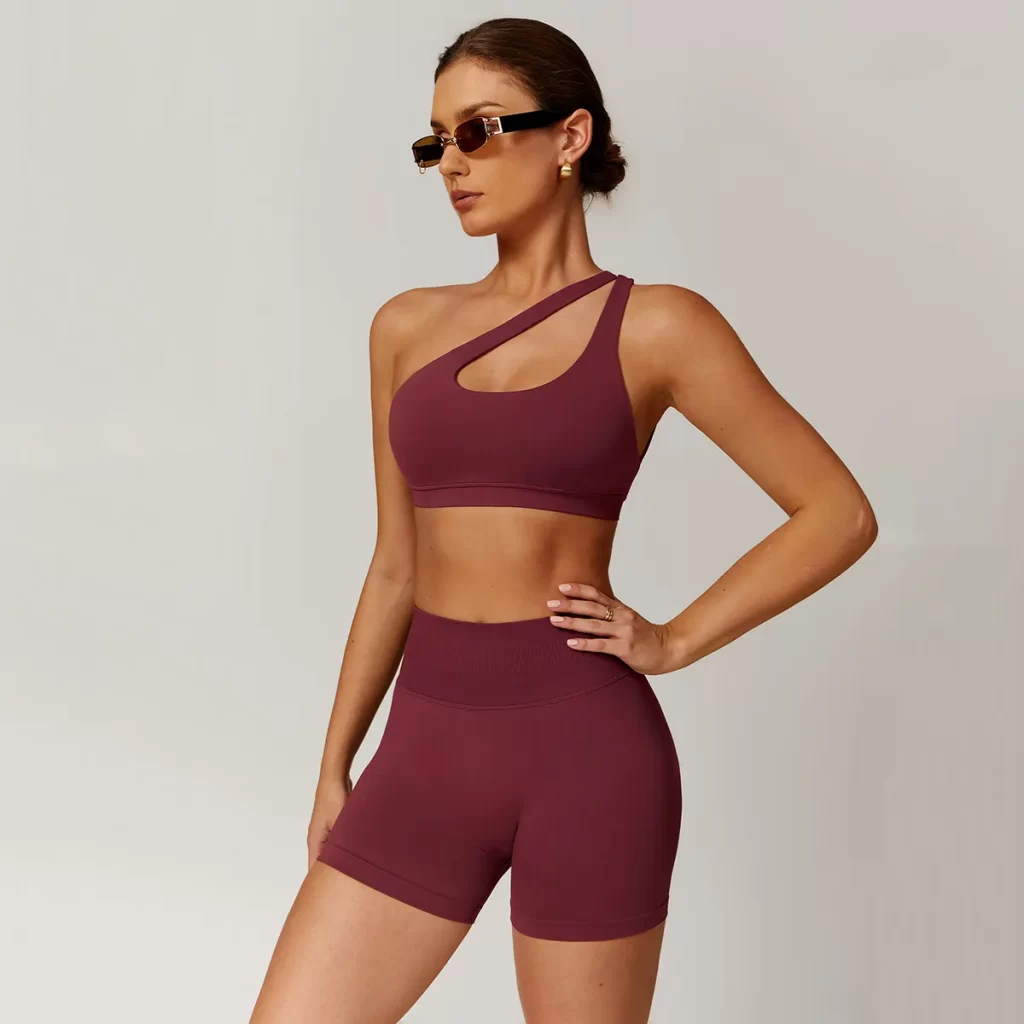 Shoulder Sports Bra Seamless Workout Crop Tank Tops customized sports bras yoga clothing suppliers