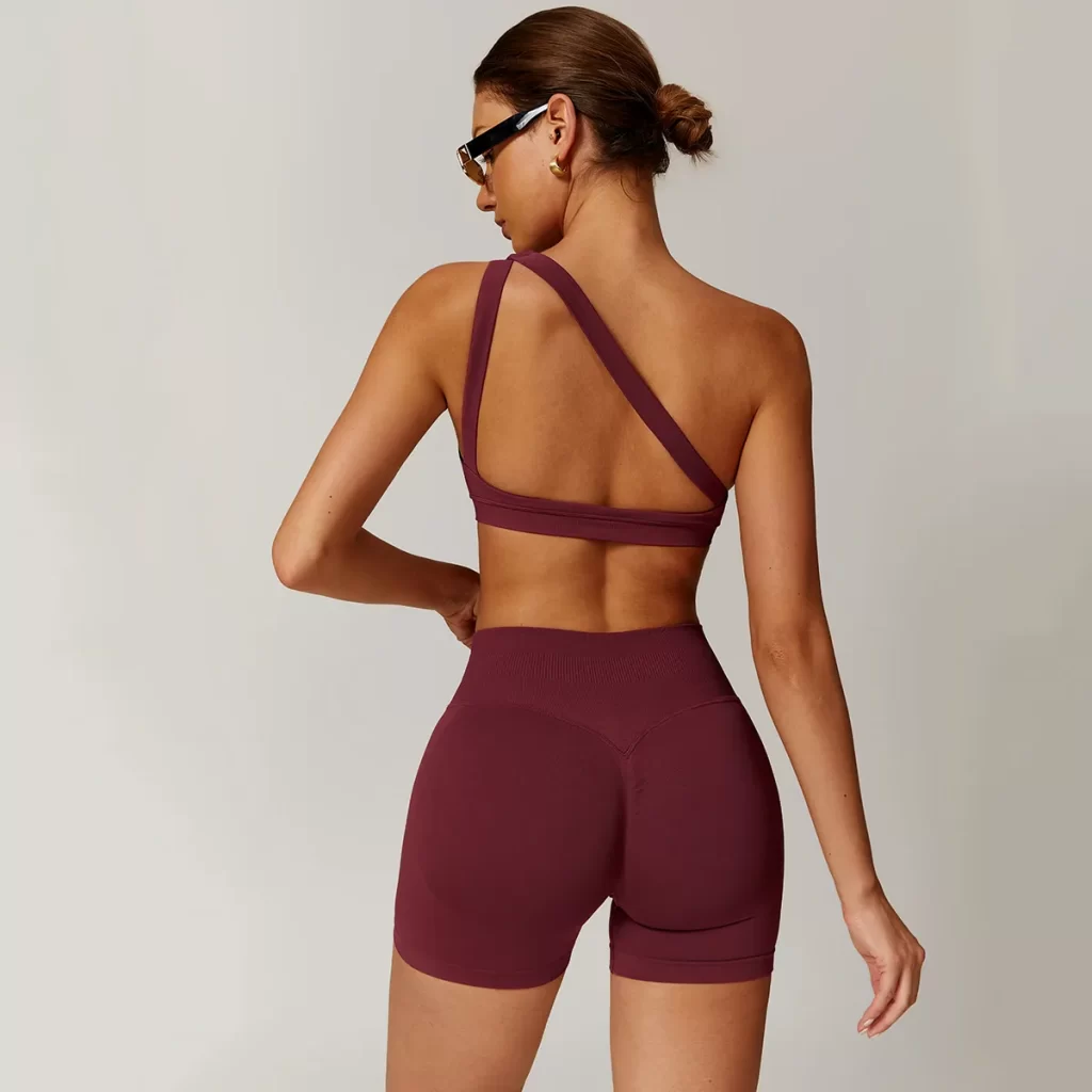 Shoulder Sports Bra Seamless Workout Crop Tank Tops customized sports bras yoga clothing suppliers