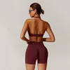 Halter Sports Bra Seamless Workout Padded Crop Tops women's workout wear exercise clothing