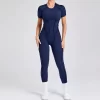 One Piece Yoga Jumpsuit Open Back Short Sleeve Jumpsuit