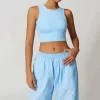 Womens Crew Neck Vest Backless Basic Crop Tops