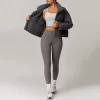 Women's Crop Short Jacket Cropped Lightweight Puffer Coat plus workout sets wholesale gym clothes spark gym
