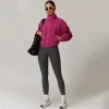 Women Polar Fleece Cropped Jacket Stand Collar Winter Coat