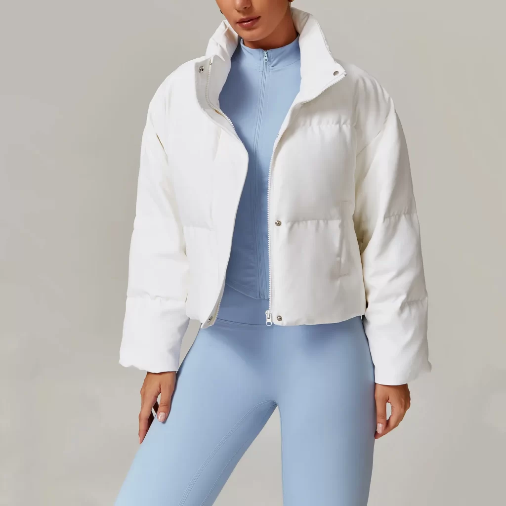 Women's Crop Short Jacket Cropped Lightweight Puffer Coat plus workout sets wholesale gym clothes spark gym