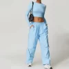 Womens Long Sleeve Shirts Workout Yoga Basic Crop Tops Custom Athletic Wear