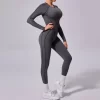One Piece Workout Suit Open Back Long Sleeve Jumpsuit