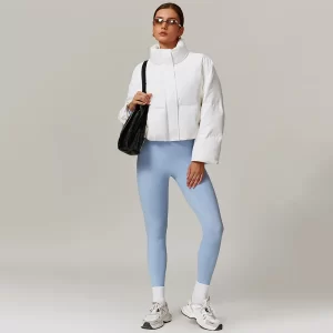 Women's Crop Short Jacket Cropped Lightweight Puffer Coat plus workout sets wholesale gym clothes spark gym