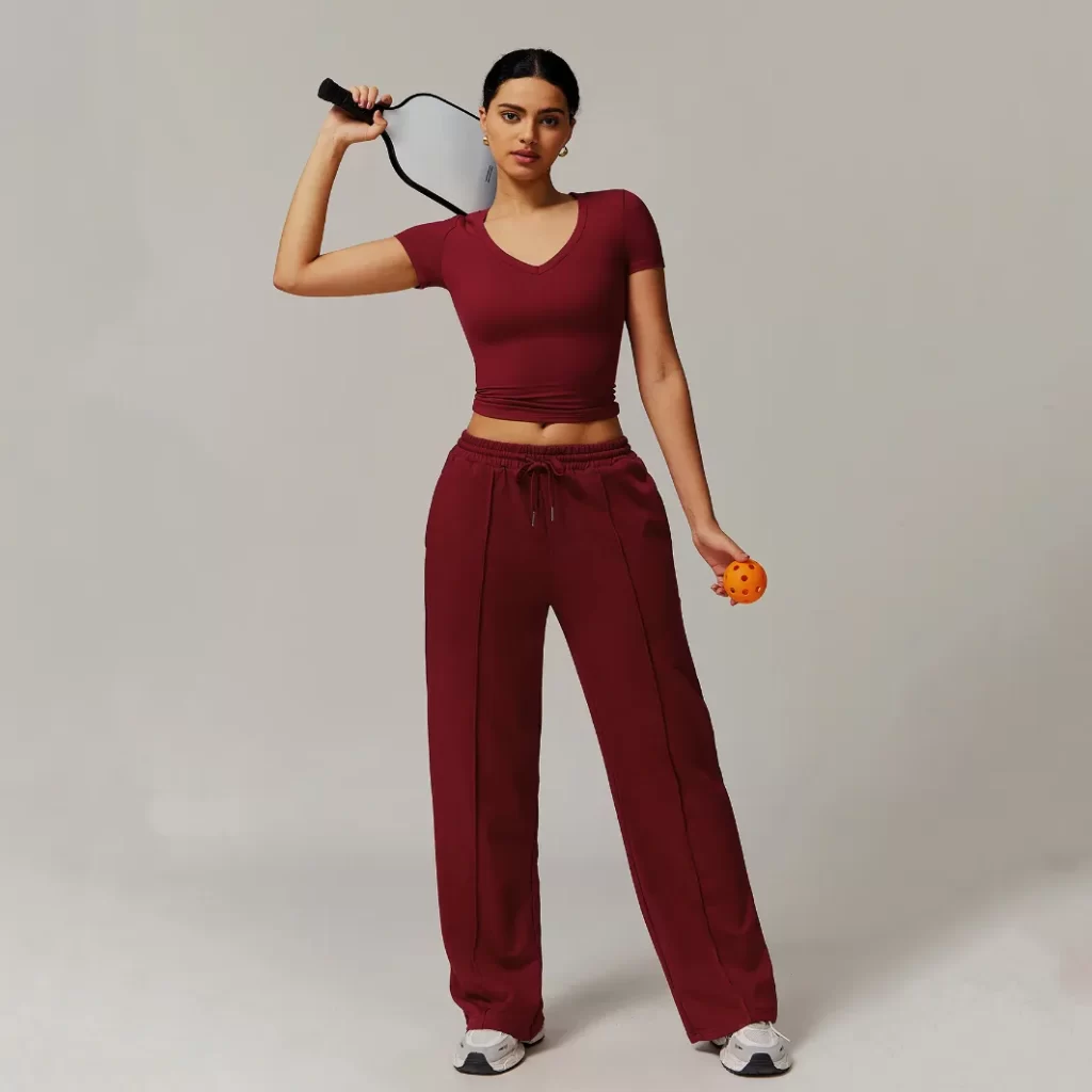 Womens V-Neck Short Sleeve Crop Top Yoga Basic T Shirts