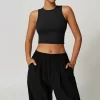 Womens Crew Neck Vest Backless Basic Crop Tops Wholesale Women's Workout Clothing