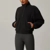 Women Polar Fleece Cropped Jacket Stand Collar Winter Coat