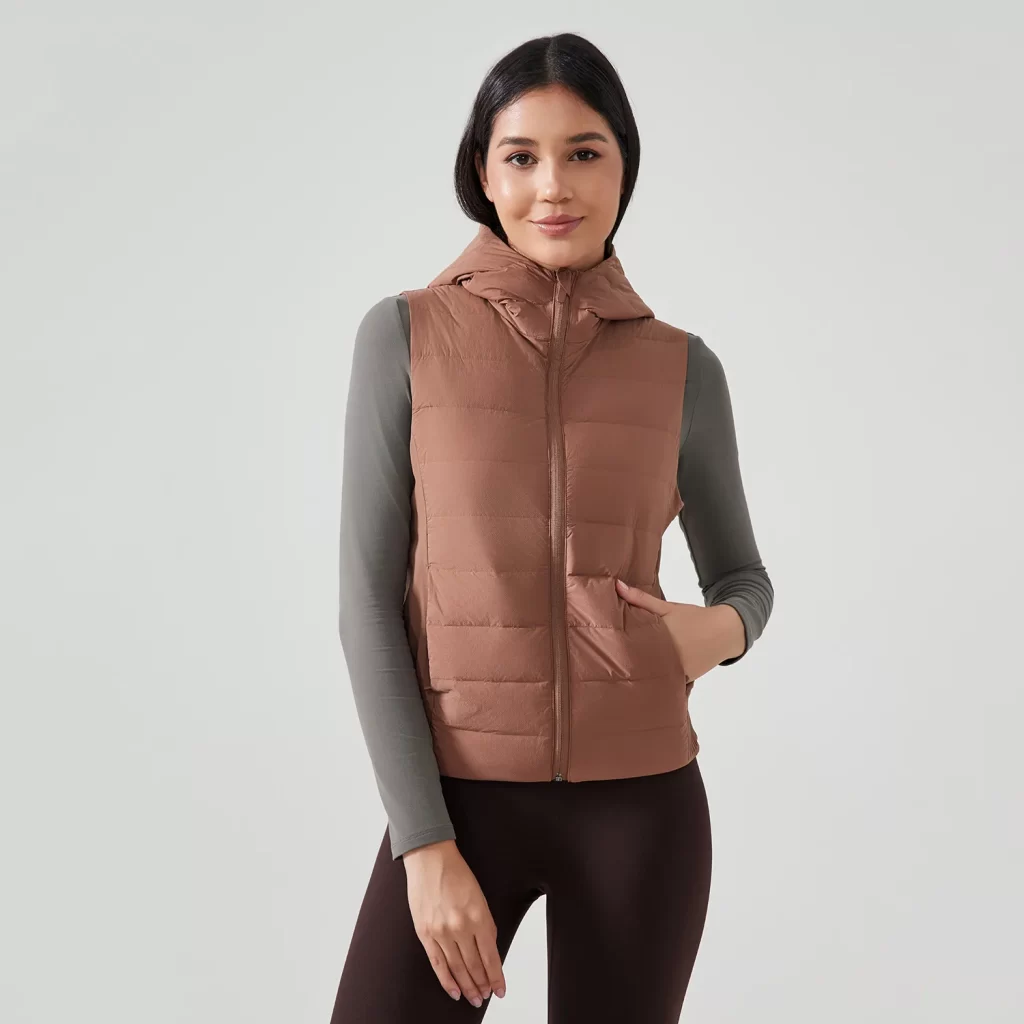 Lightweight Puffer Vest with Hood Women Sleeveless Jacket