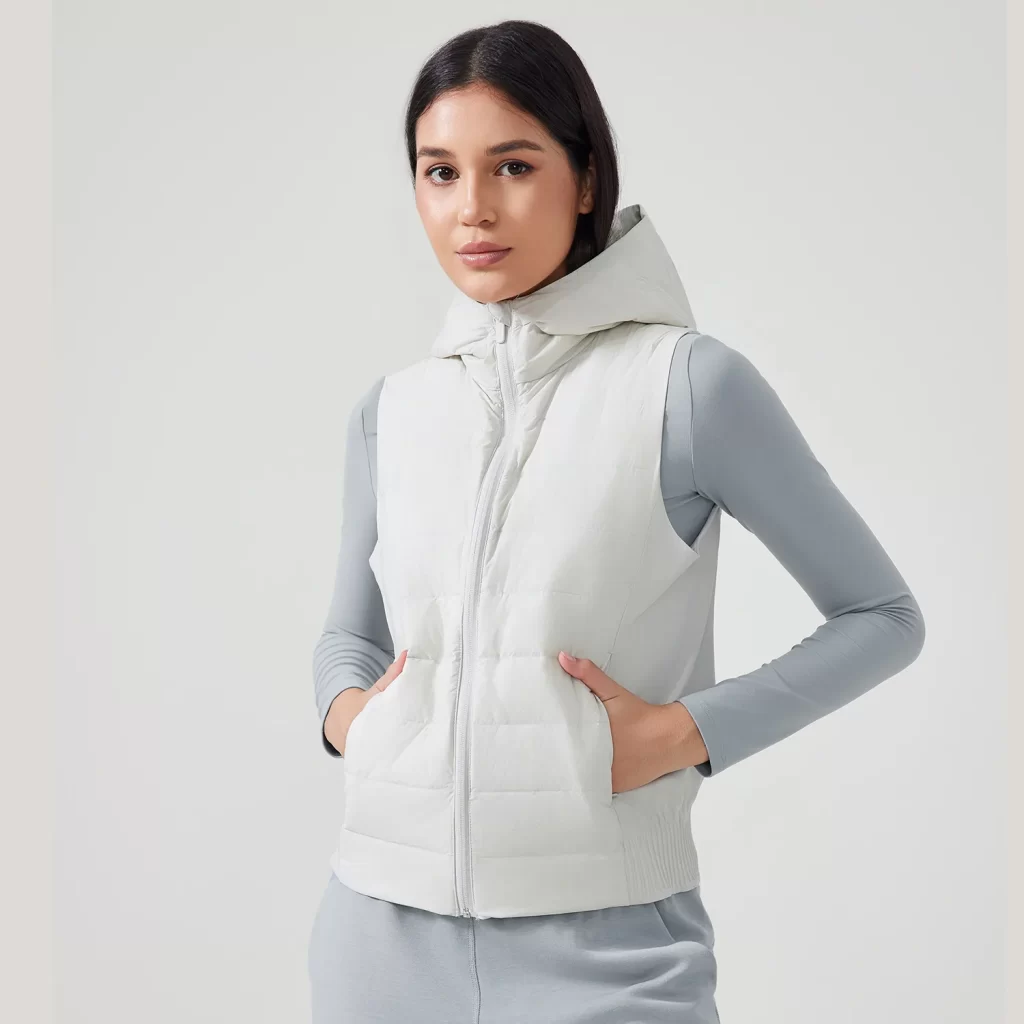 Lightweight Puffer Vest with Hood Women Sleeveless Jacket