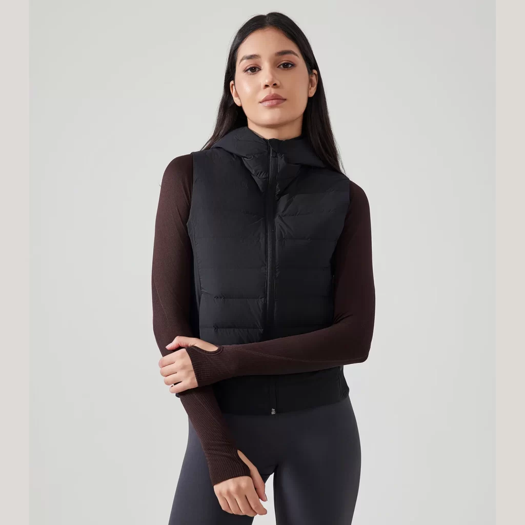 Lightweight Puffer Vest with Hood Women Sleeveless Jacket