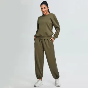 Women Pullover Top Custom Active Wear Manufacturers cropped hoodie blank yoga outfit sets