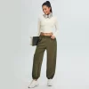 Yoga Long Sleeve Crop Top Womens Crew Neck T Shirts