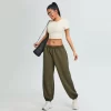 Yoga Short Sleeve Crop Tee Womens Crew Neck T Shirts