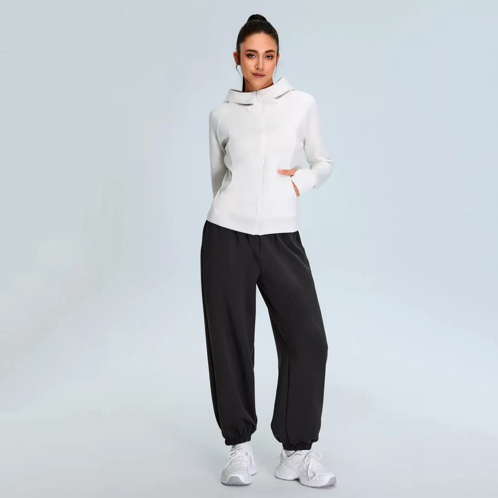 Full-Zip Sweatshirts for Women Modal Athletic Hoodie Set